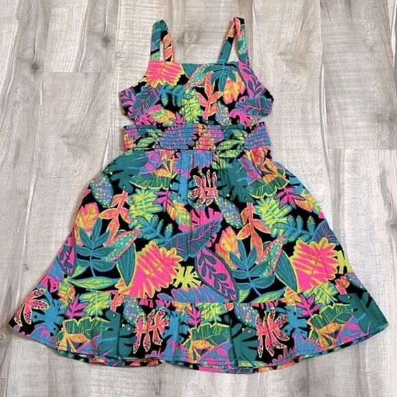 Cat & Jack Girls’ Adaptive Tropical Floral Summer Dress sz medium - Picture 1 of 9